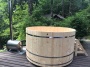 Купель с подогревом из кедра D=2.1 с наружной печкой на дровах. (Фурако)